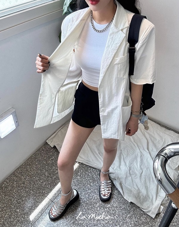 薄款棉麻西裝外套
